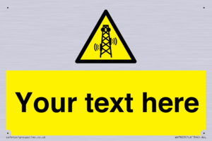 Custom warning RF radiation transmitter